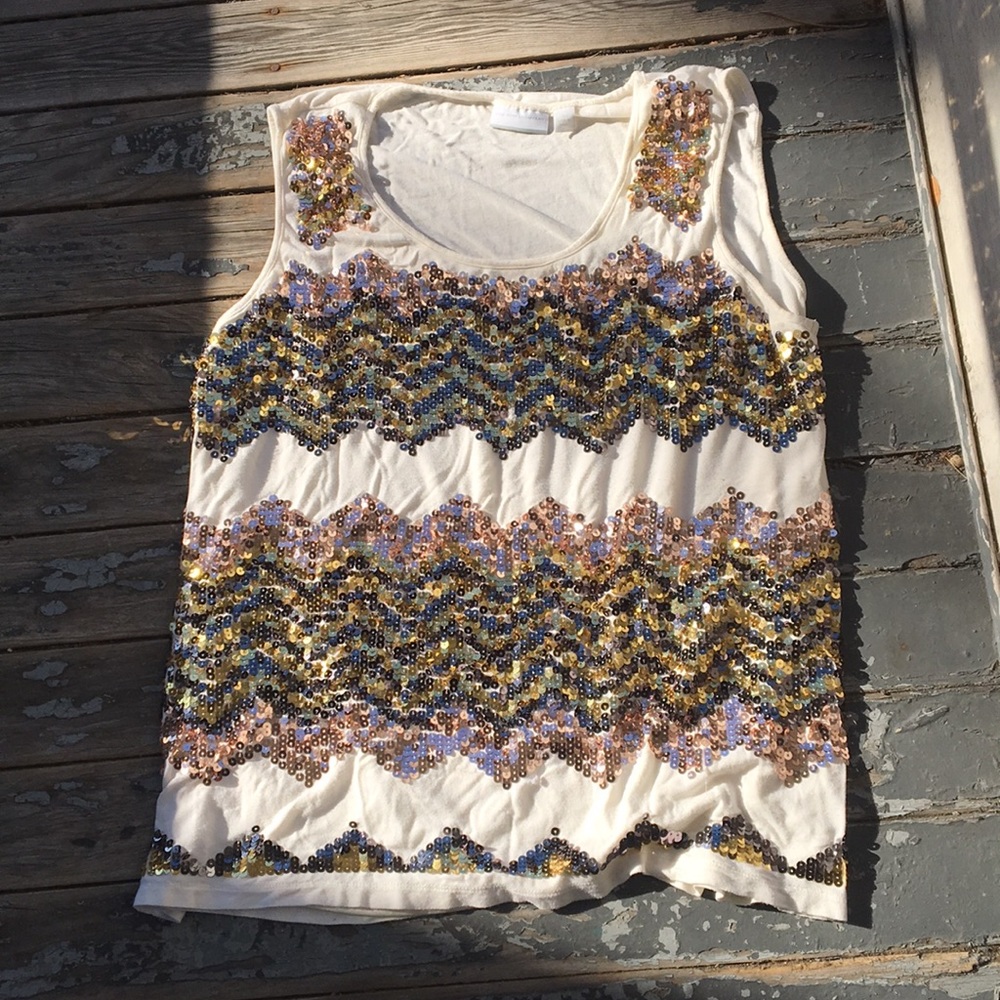 3/$10   New York & Company Sequined Sleeveless Top